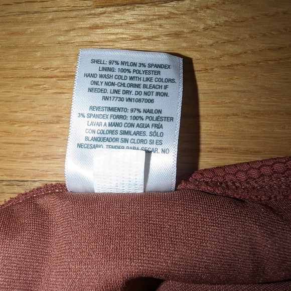 Red Rust Pique Textured High Leg Cheeky High Waist Bikini Swim Bottom Wild Fable - Picture 6 of 8